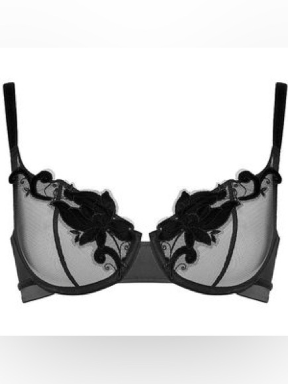 Simone Perele Haute Couture Half Cup Floral Embroidered Underwire Bra